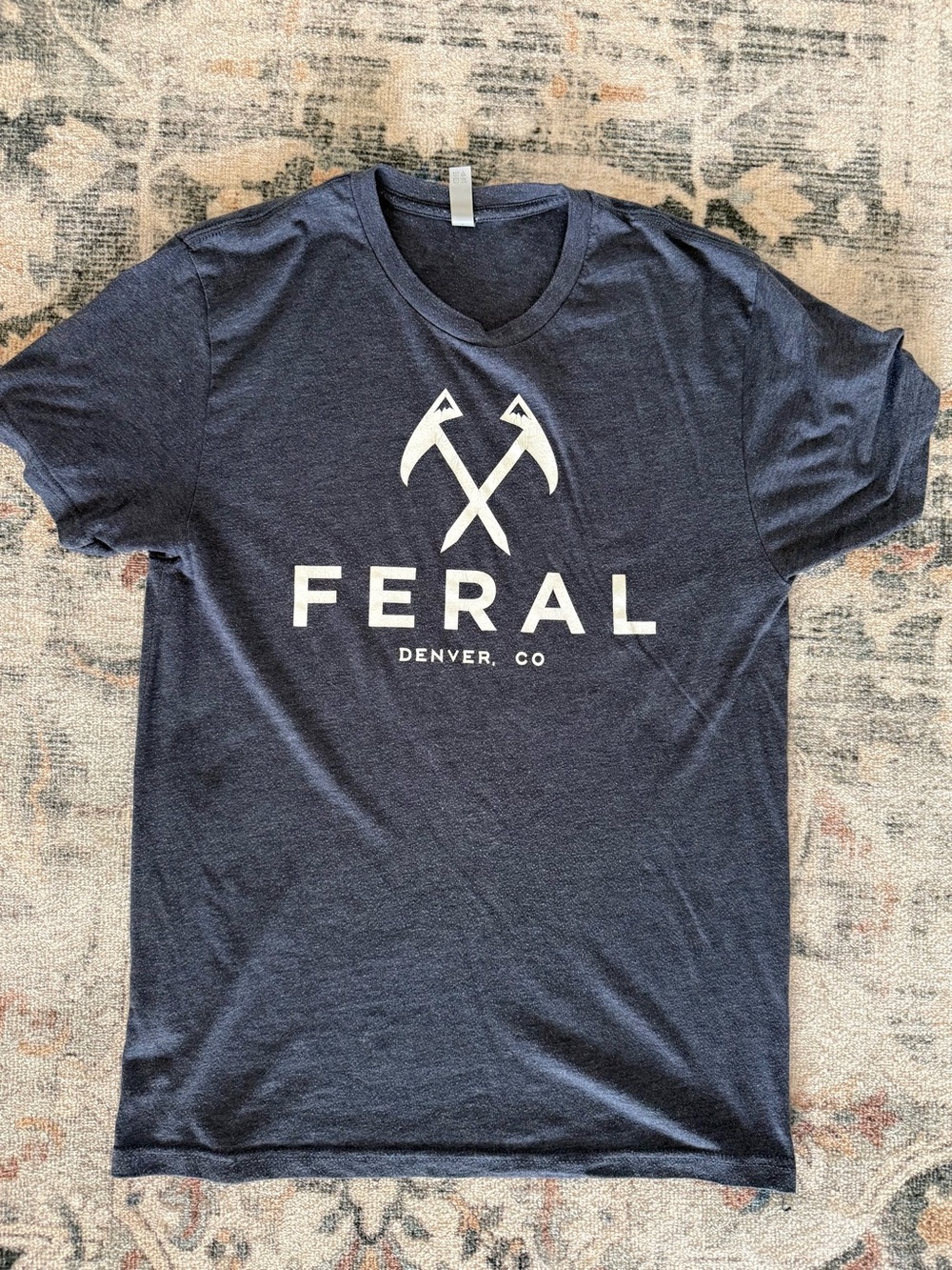 Feral Mountain Co Men’s Cotton T-Shirt | Large | Navy | Denver Tee